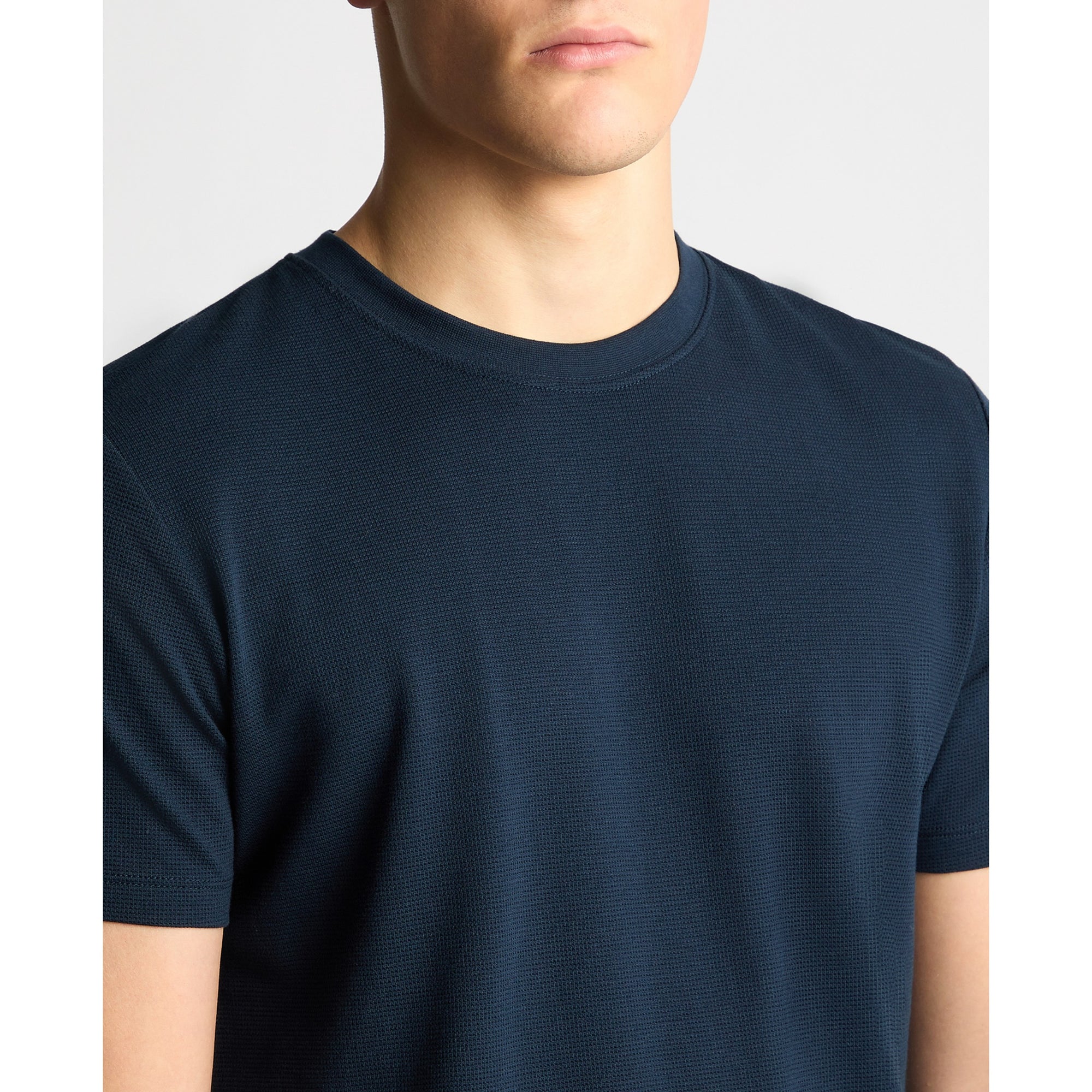 Remus Uomo Cotton Stretch Texture Tee 58786 Navy