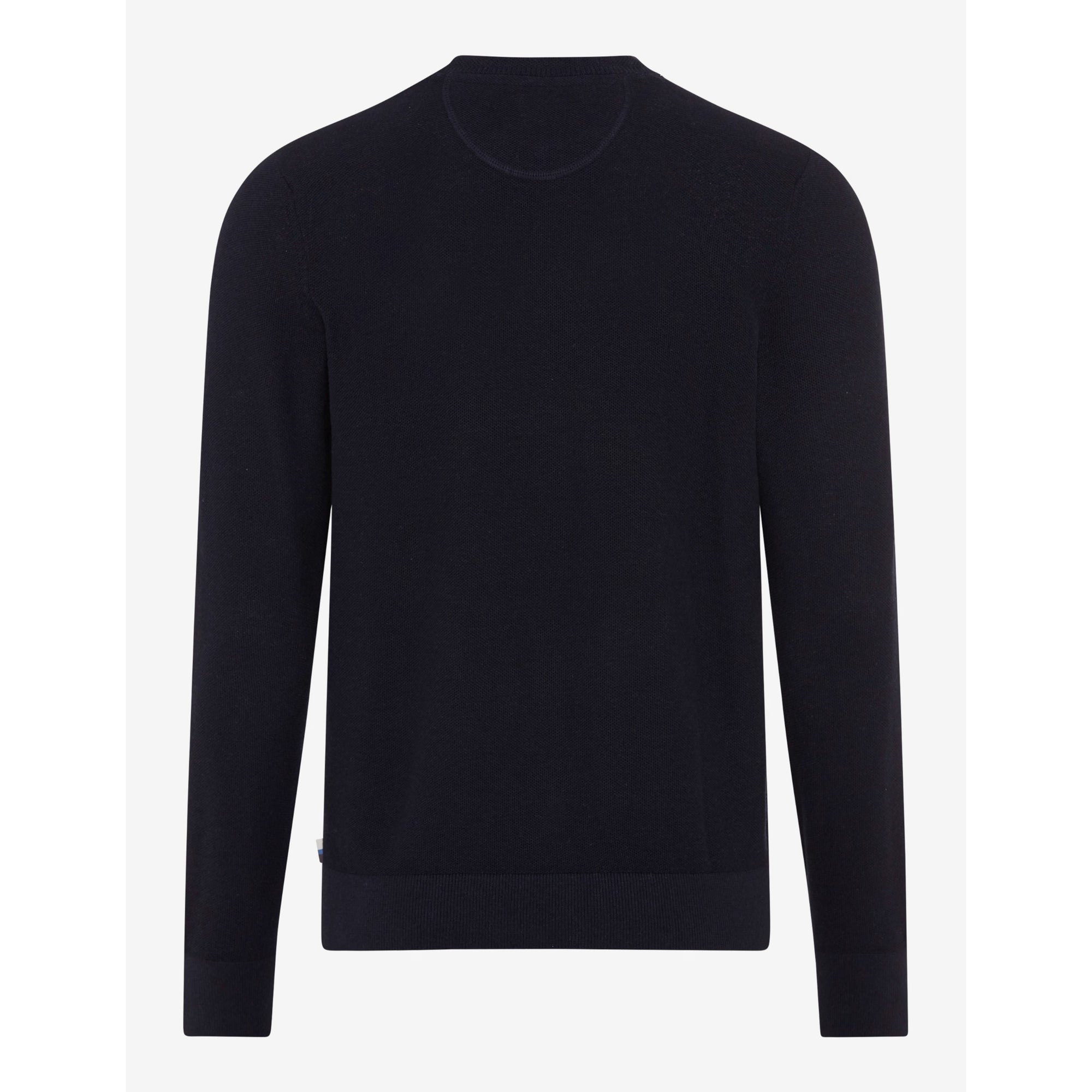 Brax Cotton Linen Crew Neck Jumper Rick 26-4108 Navy