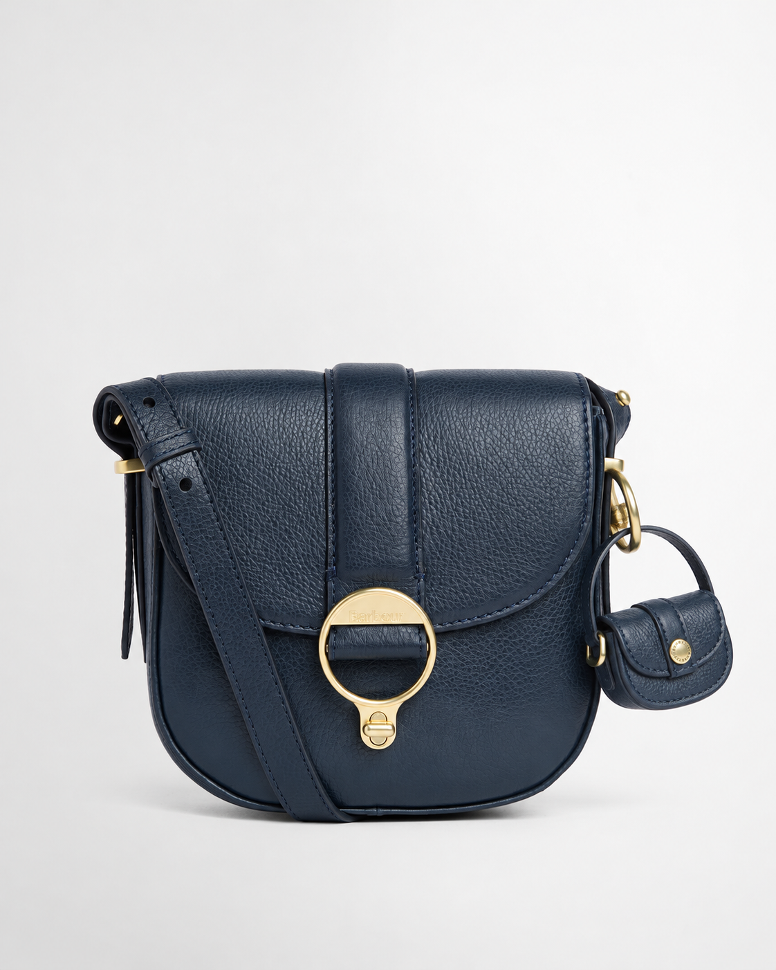 Barbour Leather Elm Bag Charm In Navy LAC0366NY711