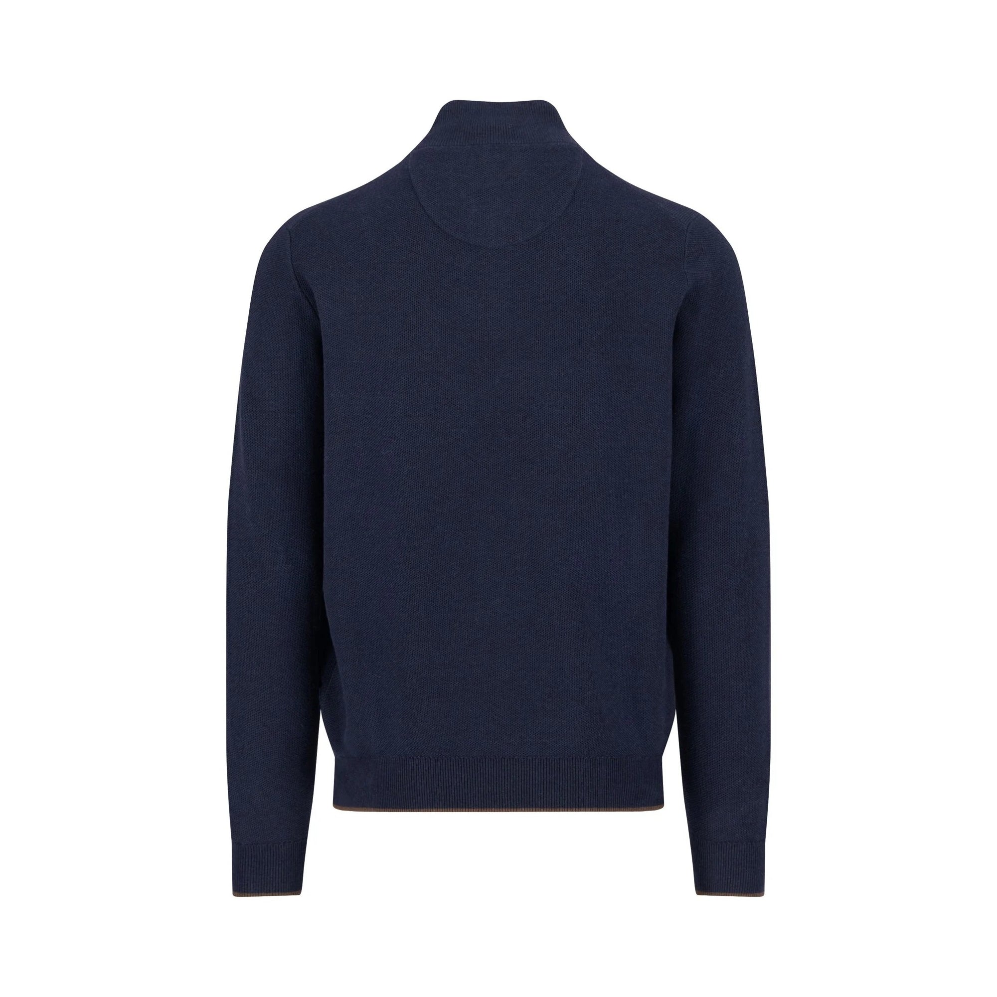 Navy blue sweater on a white background