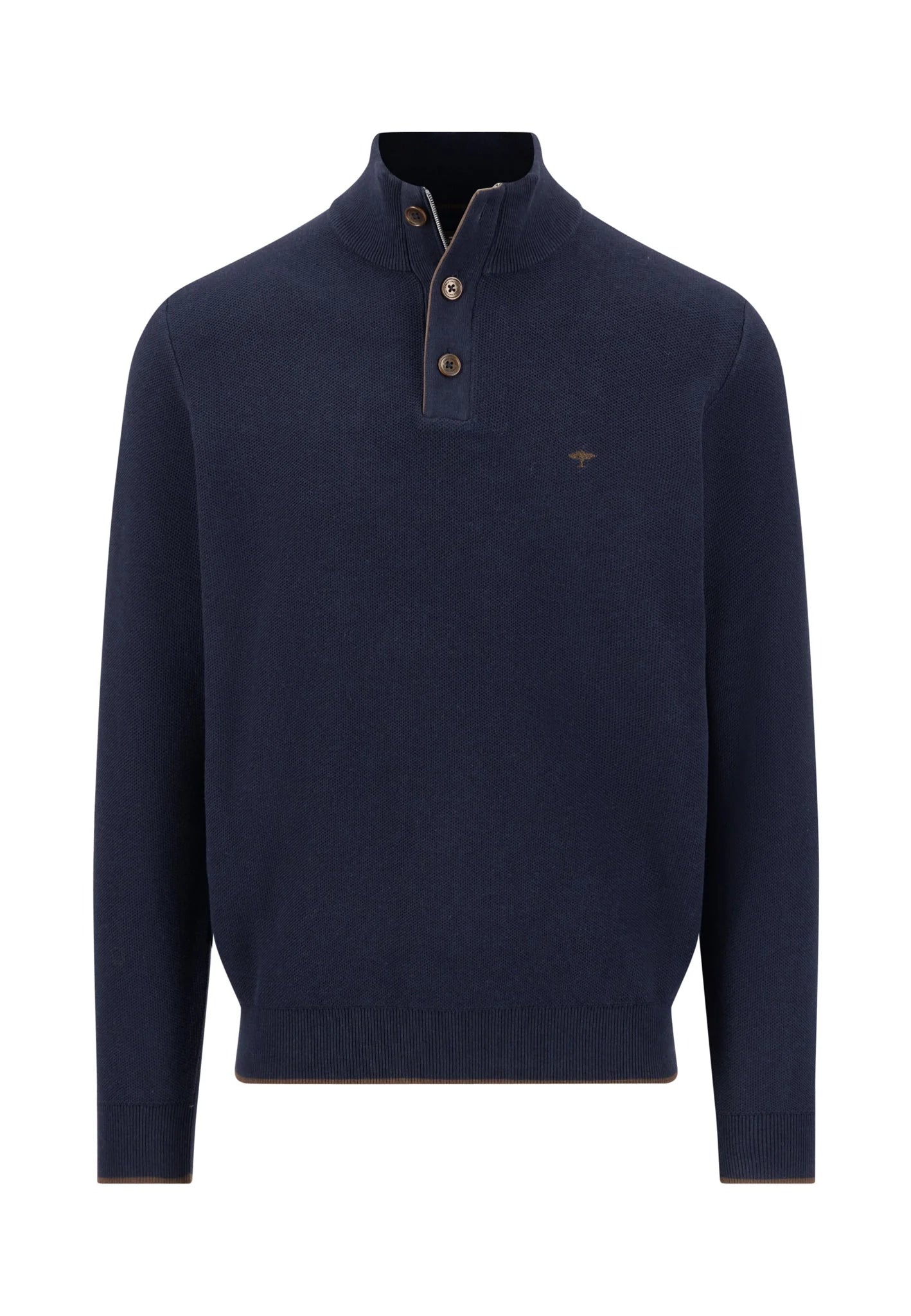 Fynch-Hatton Cotton Half Zip Sweater in Navy 1614-219
