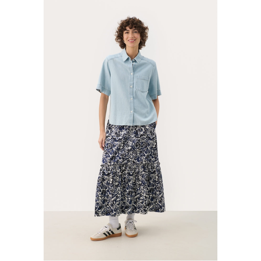 Part Two NiclaPW Shirt in Whiteish Blue Denim 30309361