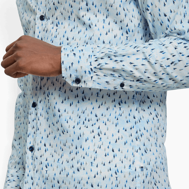 OLYMP Casual Shirt Regular Fit Kent in Marine Firs