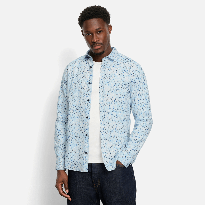 OLYMP Casual Shirt Regular Fit Kent in Marine Firs