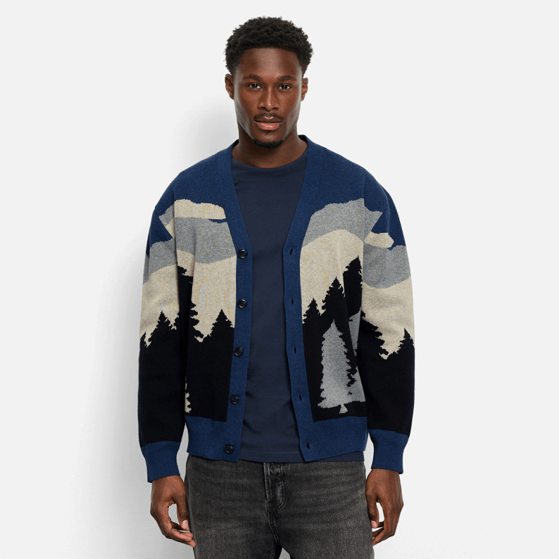 Olymp Cotton Wool Mountain Scene Cardigan