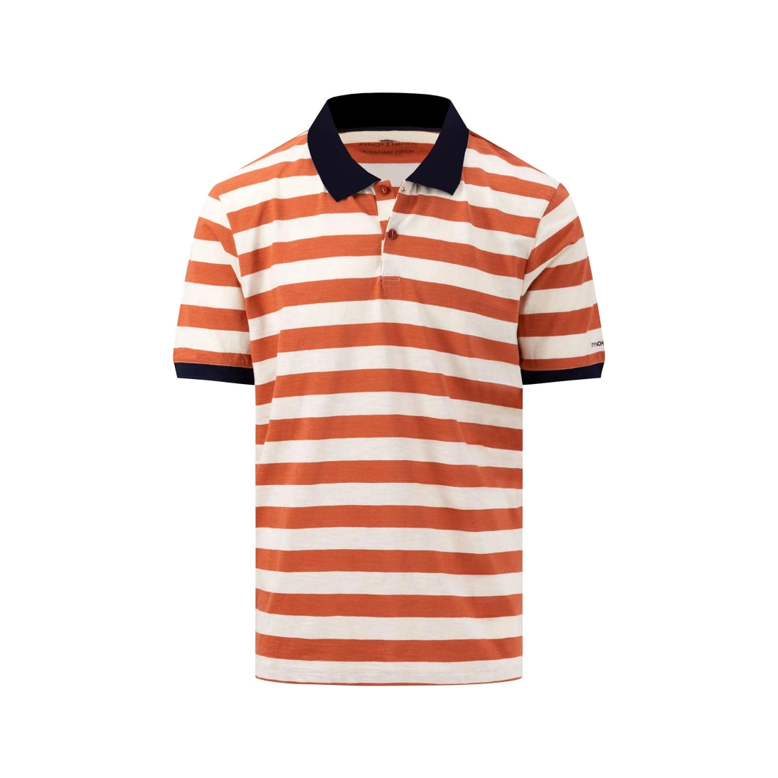 Fynch-Hatton Casual Fit Pure Cotton Stripe Polo Shirt 14131808 Off White