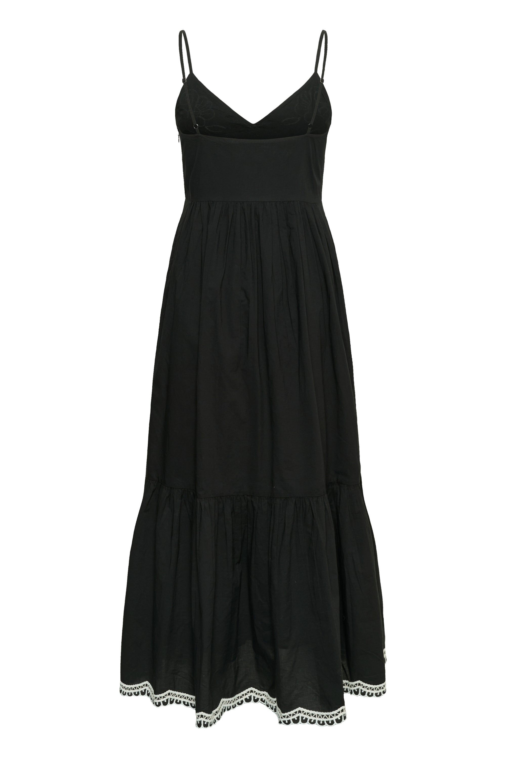 Part Two BiannaPW Organic Cotton Embroidered Dress in Black &amp; Off White 0541