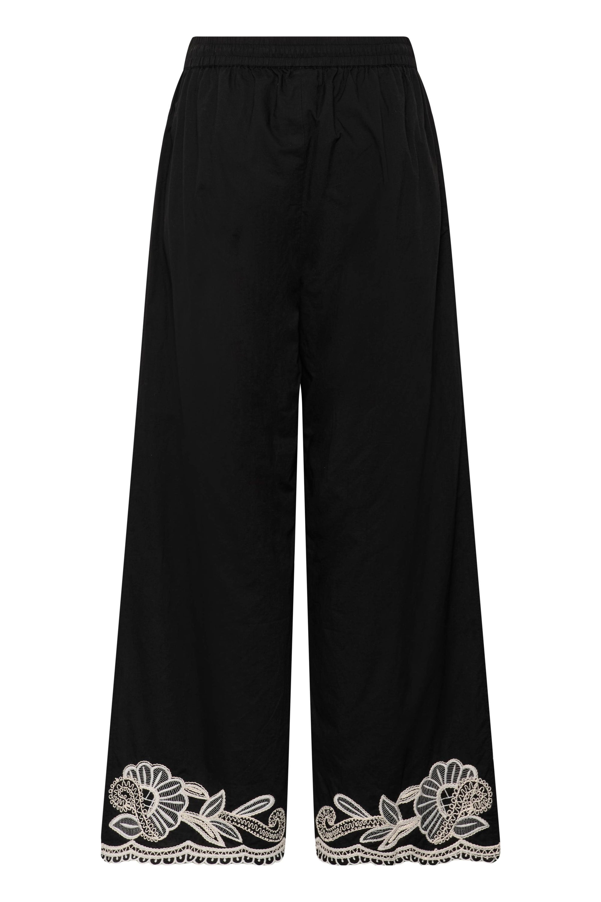 Part Two BilanPW Pants in Black with Off-White Embroidery