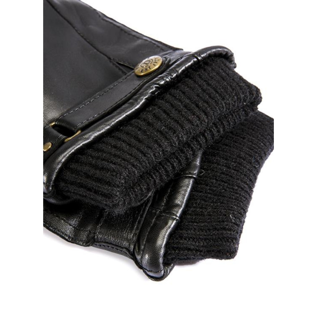 Dents Penrith Wool Blend-Lined Leather Gloves with Knitted Cuffs