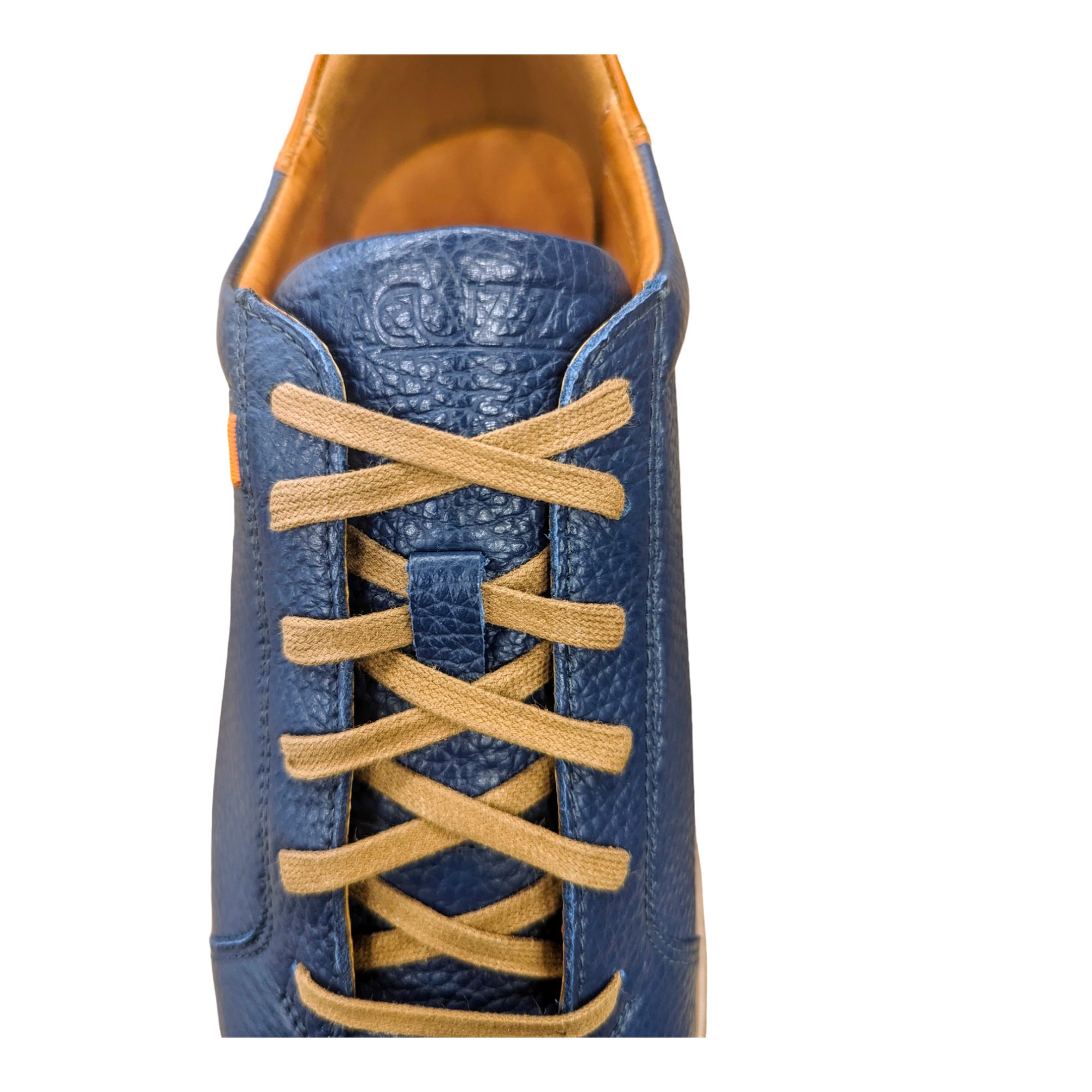 Lacuzzo Luxury Italian Leather Trainers Blue