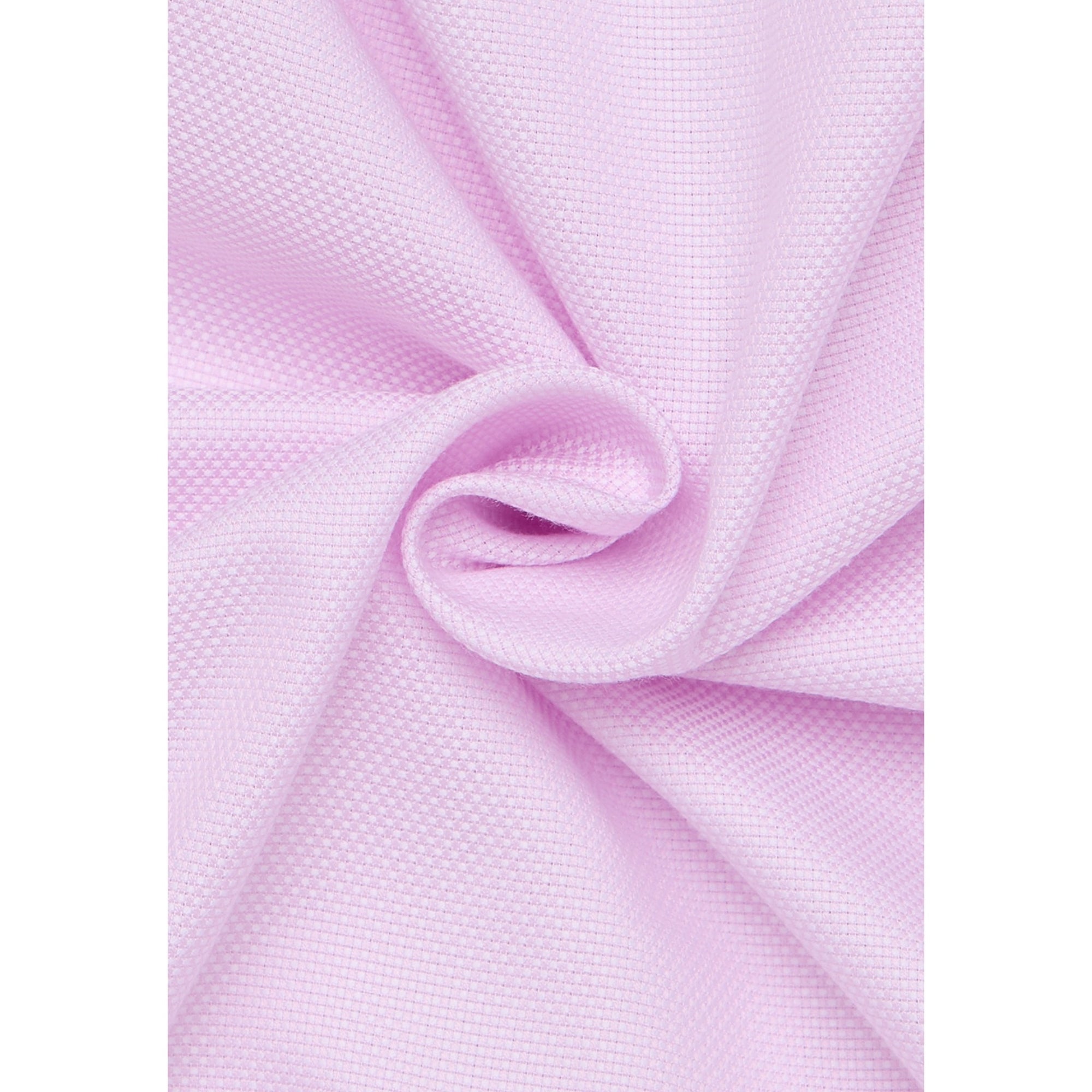 Close-up of light purple fabric with a subtle pattern on a white background