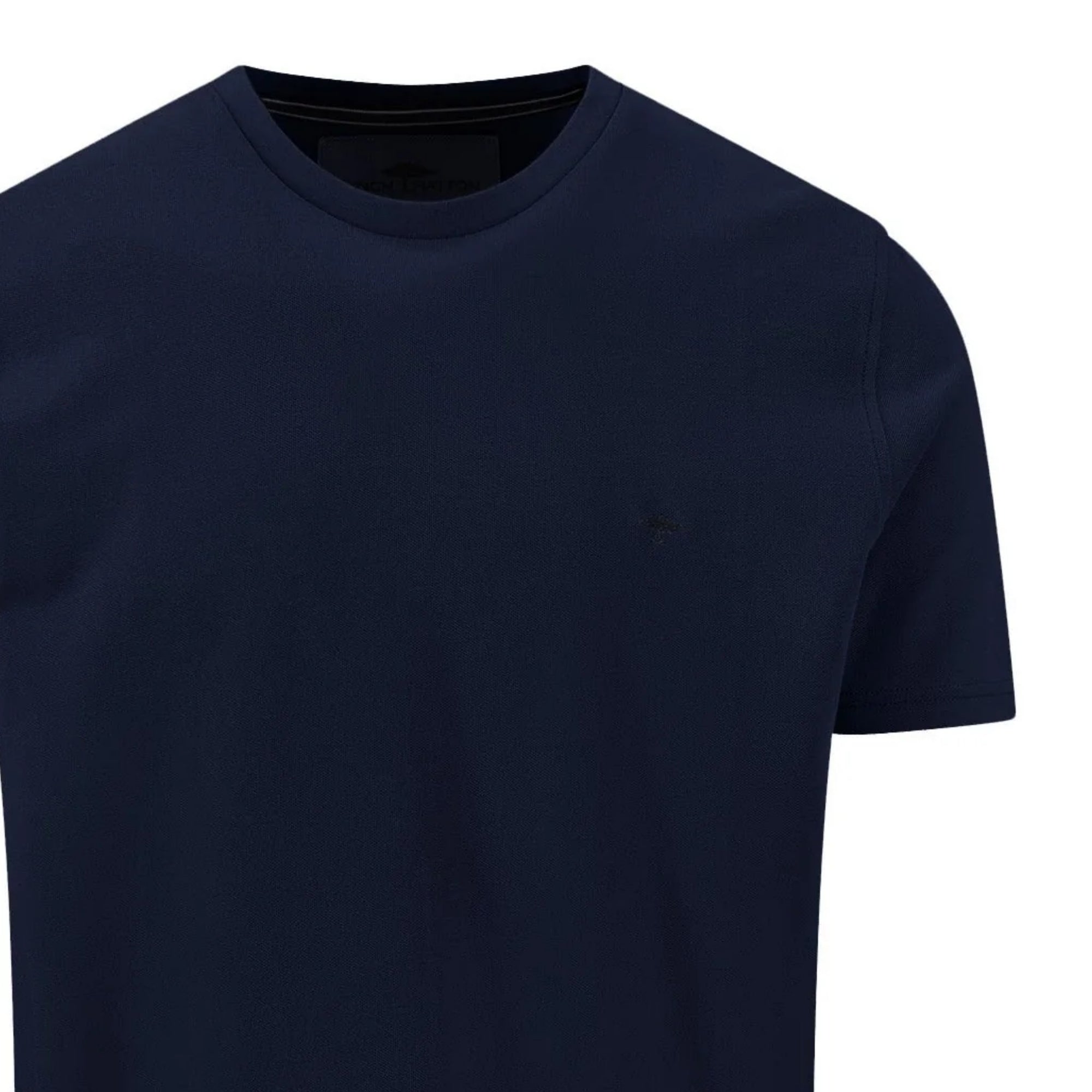 Navy blue t-shirt on a white background
