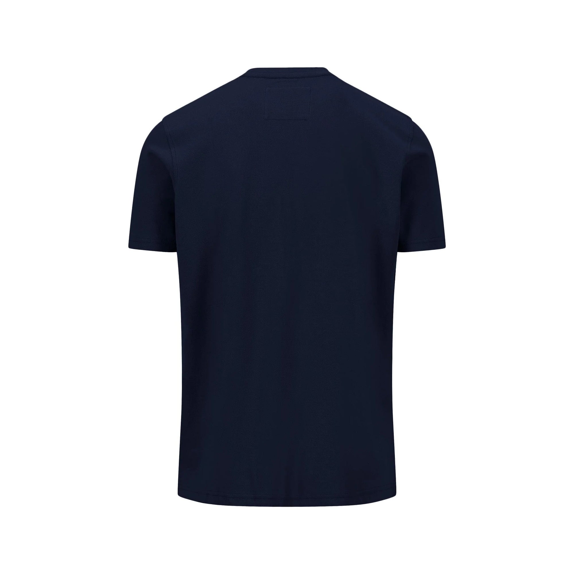 Navy blue t-shirt on a white background