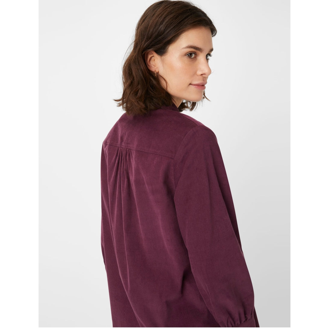 Brax Pure Cotton Corded Shirt Blouse Viki 45-9368 Plum