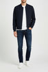 A Roy Robson dark navy blue zip-up jacket with a ribbed collar, cuffs, and hem, displayed on a clean white background.