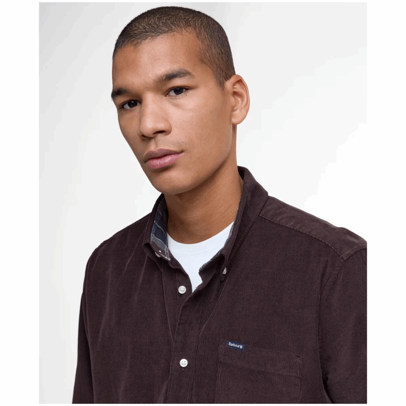 Barbour Ramsey Tailored Micro Cord Shirt – Dark Oak