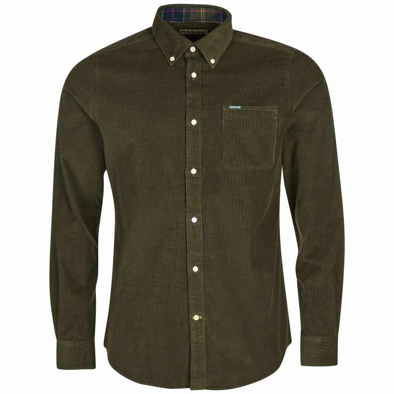 Barbour Ramsey Tailored Micro Cord  Shirt – Forest