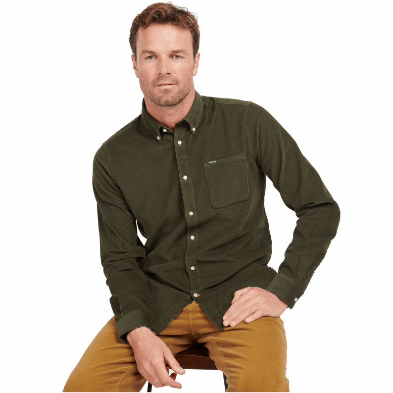 Barbour Ramsey Tailored Micro Cord  Shirt – Forest