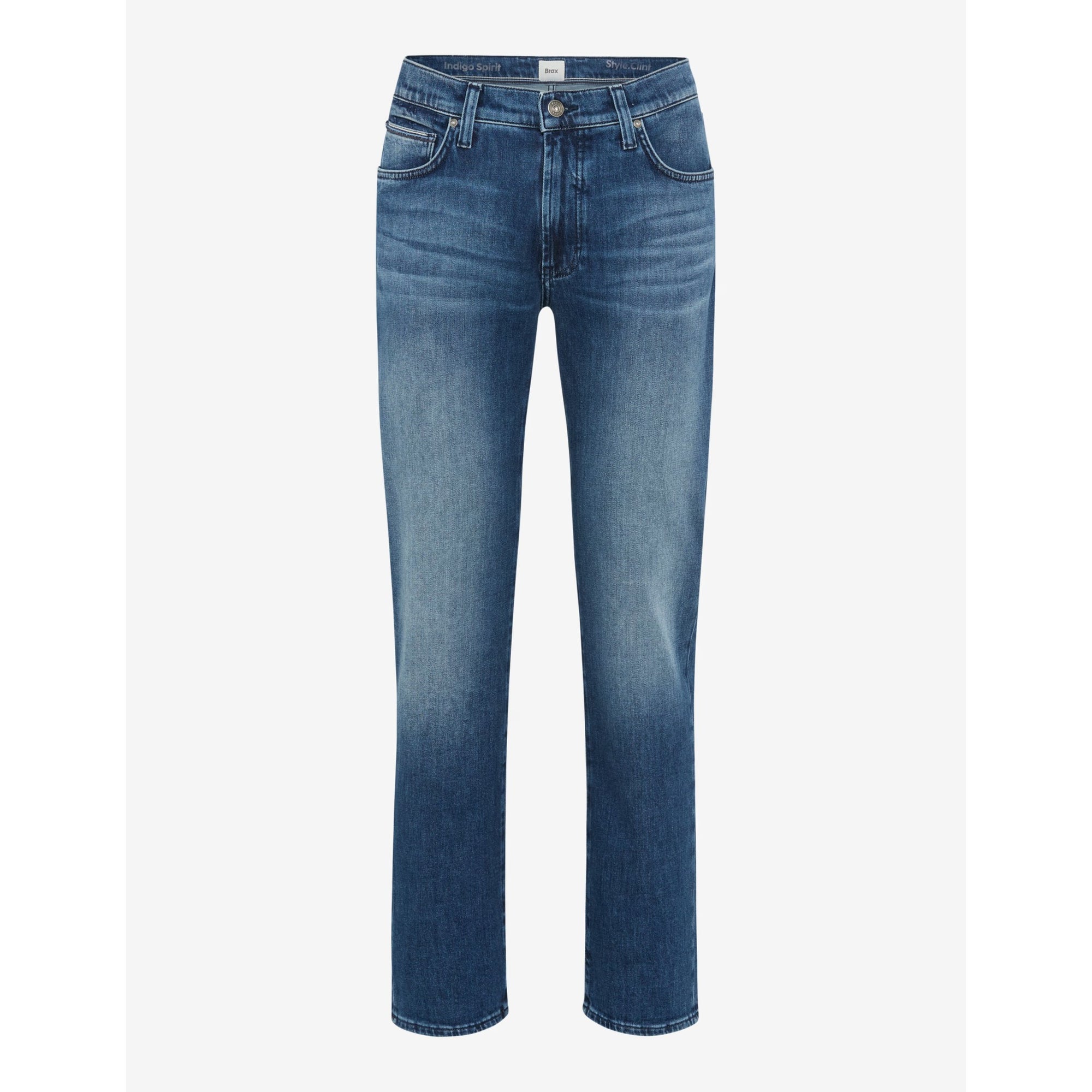Blue jeans on a white background