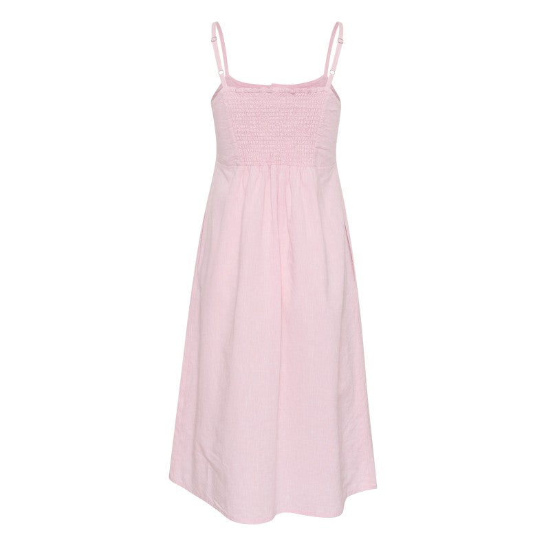 Part Two Reysa Linen Cotton Sleeveless Dress Pink Nectar Chambrey