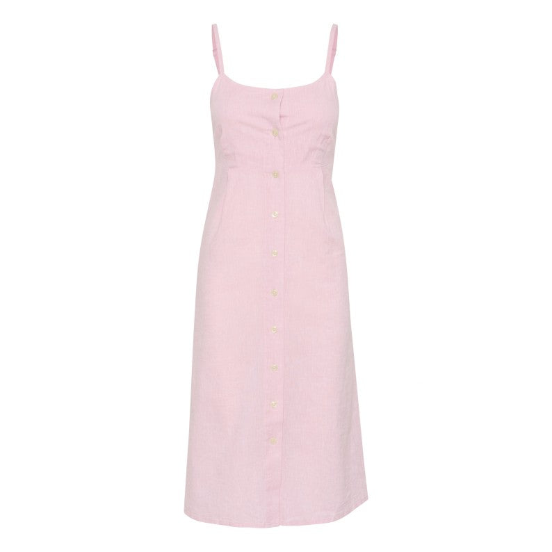 Part Two Reysa Linen Cotton Sleeveless Dress Pink Nectar Chambrey