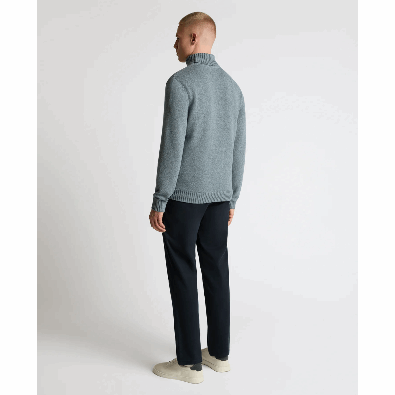 Remus Uomo Men's Roll Neck Dark Green Cotton Sweater