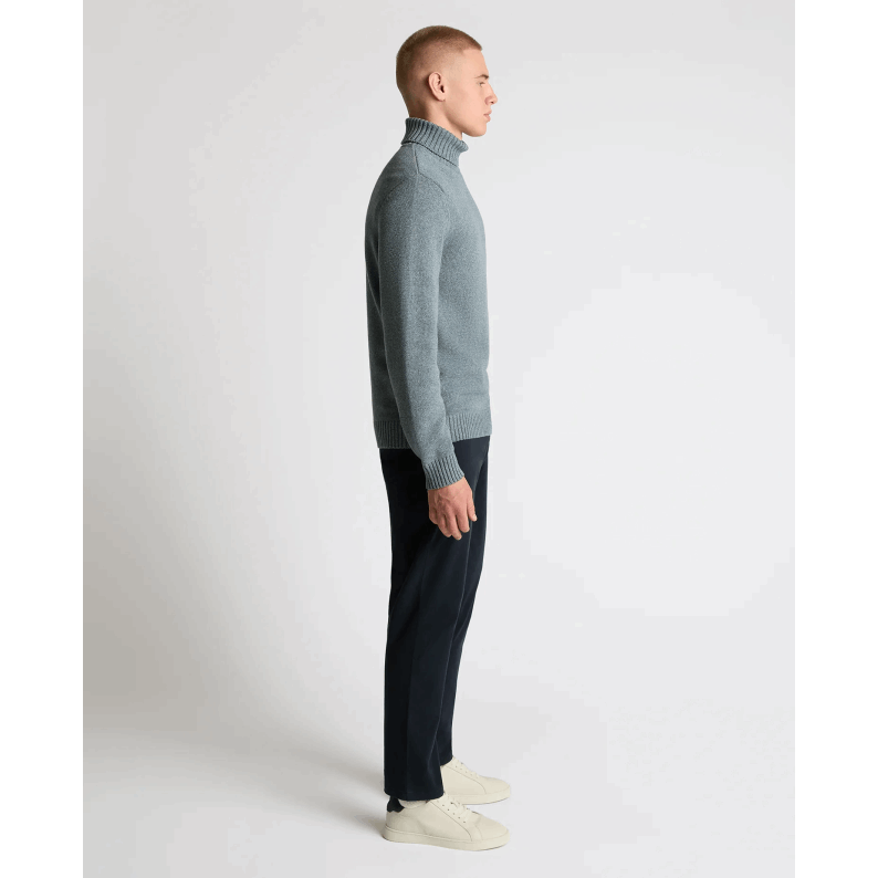 Remus Uomo Men's Roll Neck Dark Green Cotton Sweater