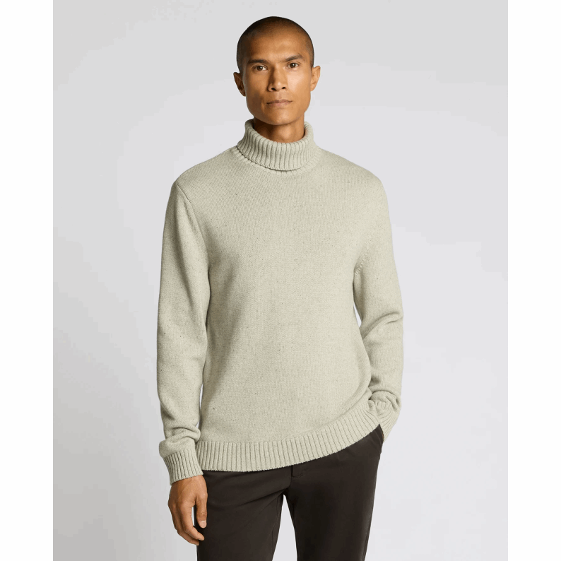 Remus Uomo Men&#39;s Roll Neck Dark Green Cotton Sweater