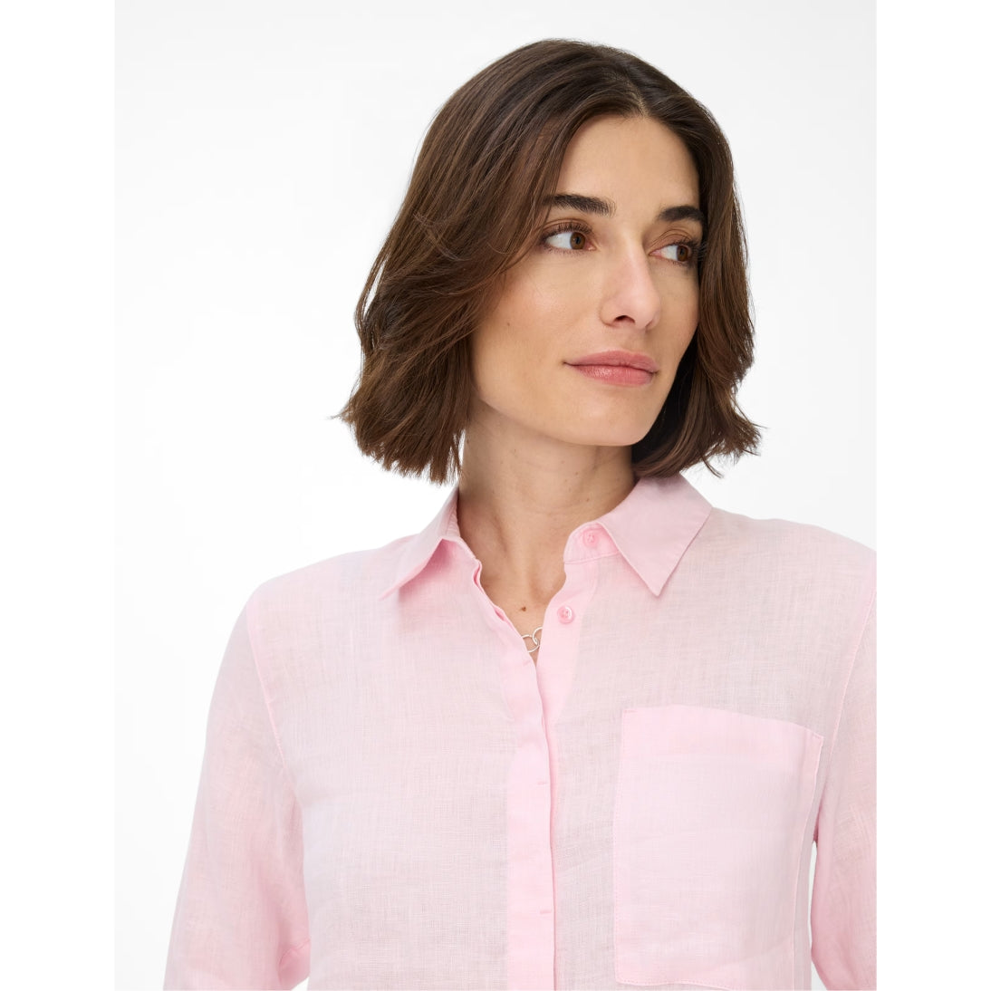 Brax Pure Linen 3/4 Sleeve Blouse Vicki 41-7038 Rose Quartz