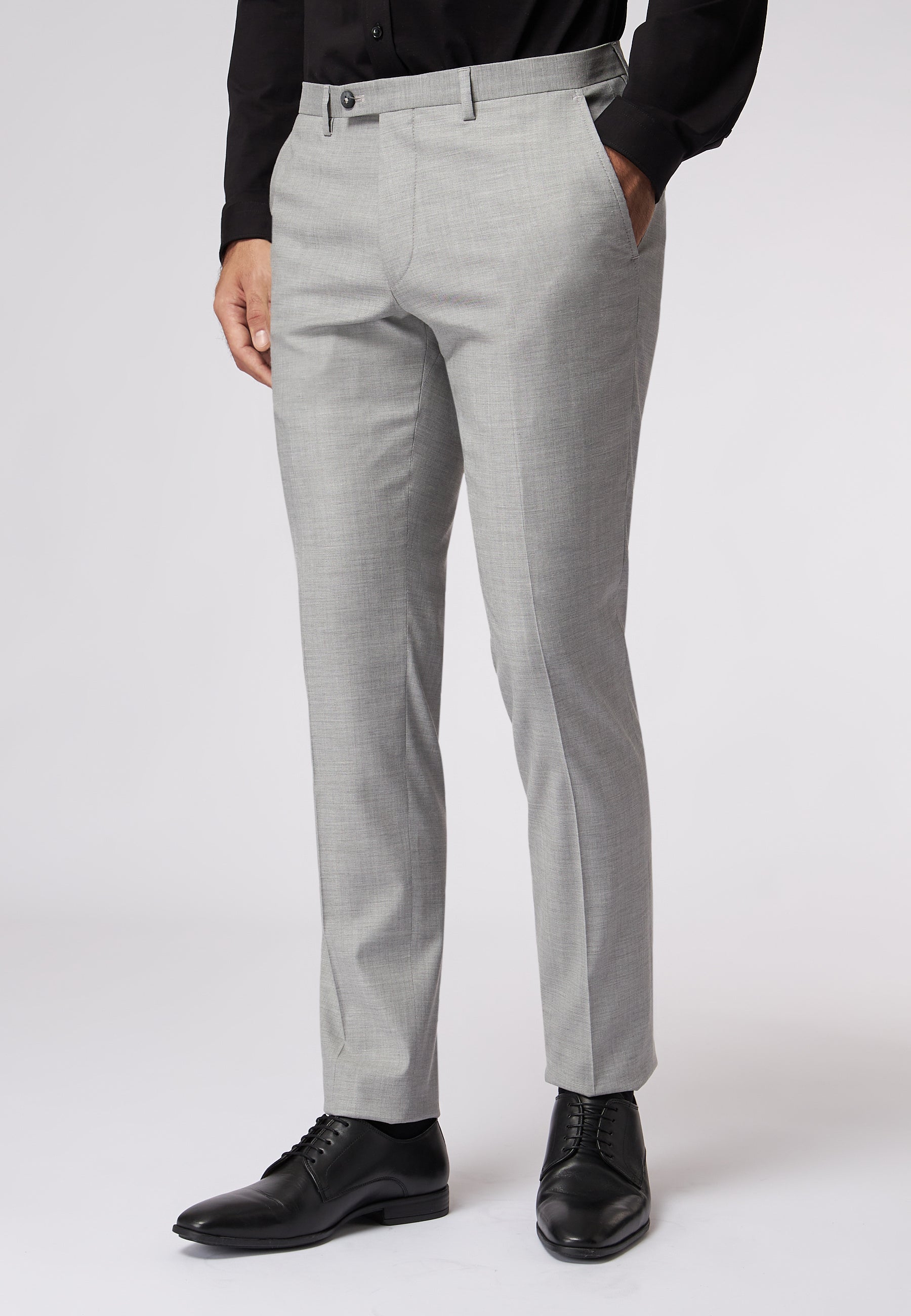 Roy Robson Slim Fit 2-Piece Stretch Virgin Wool Suit in Light Grey 8116