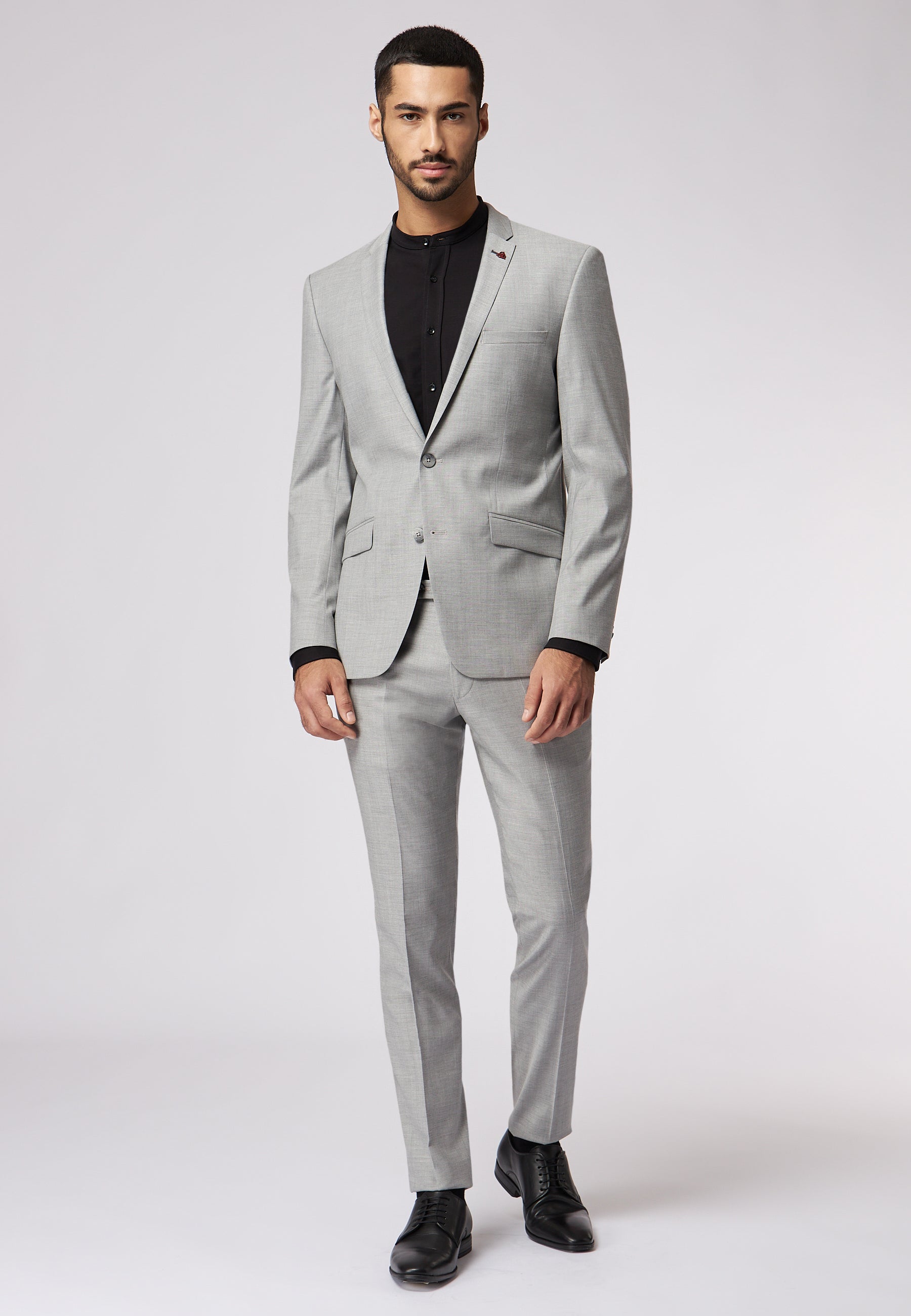 Roy Robson Slim Fit 2-Piece Stretch Virgin Wool Suit in Light Grey 8116