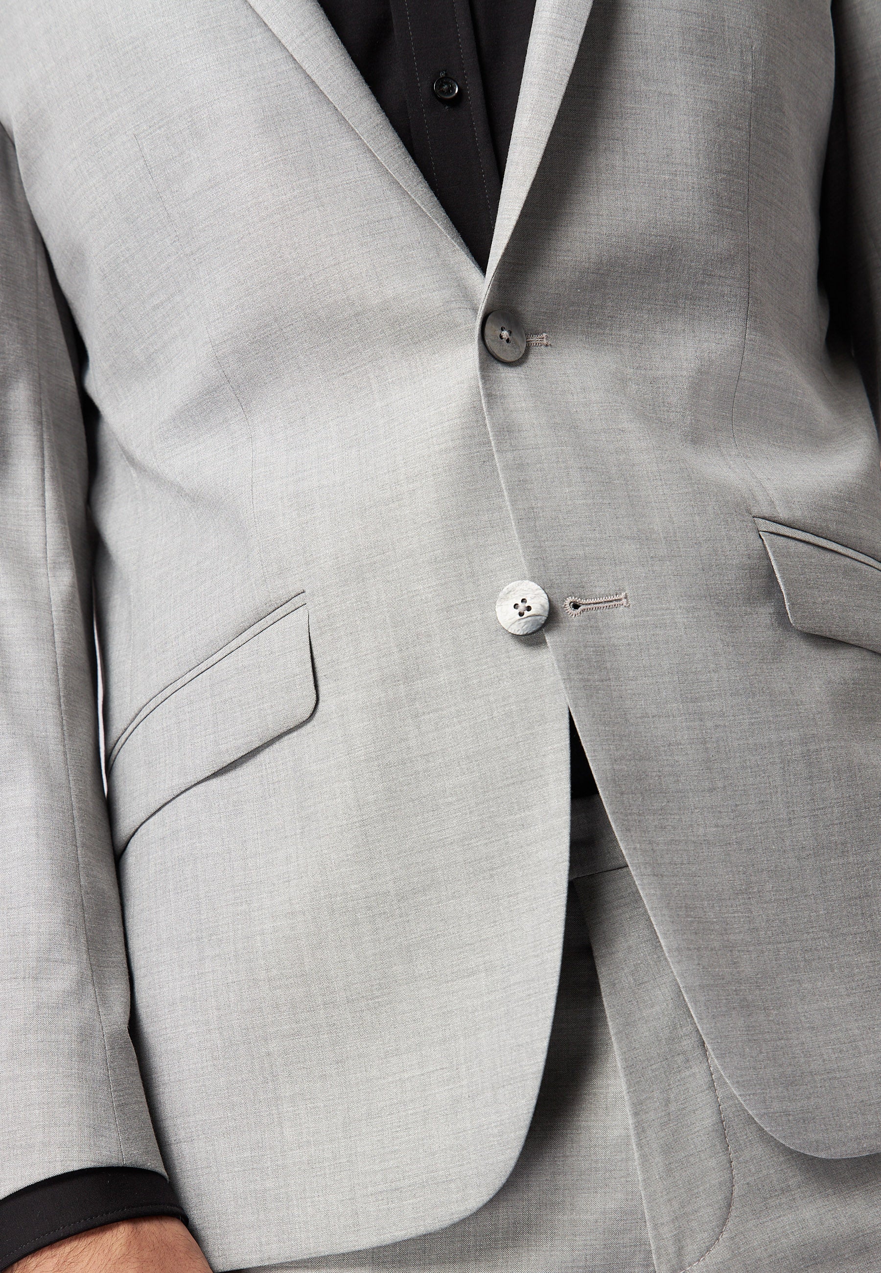 Roy Robson Slim Fit 2-Piece Stretch Virgin Wool Suit in Light Grey 8116