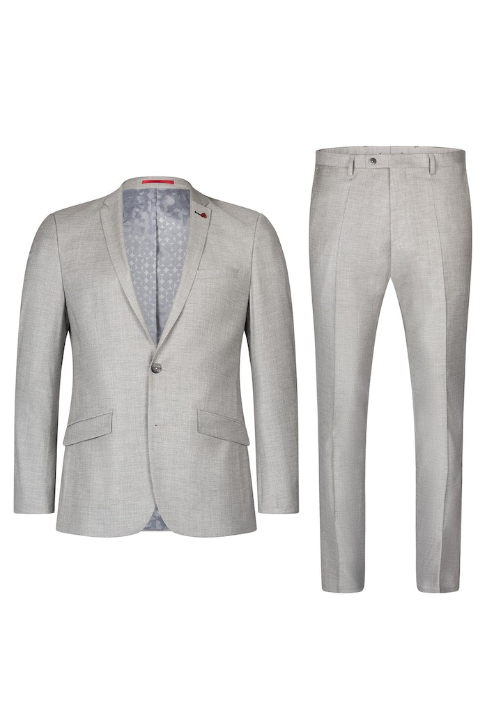 Roy Robson Slim Fit 2-Piece Stretch Virgin Wool Suit in Light Grey 8116