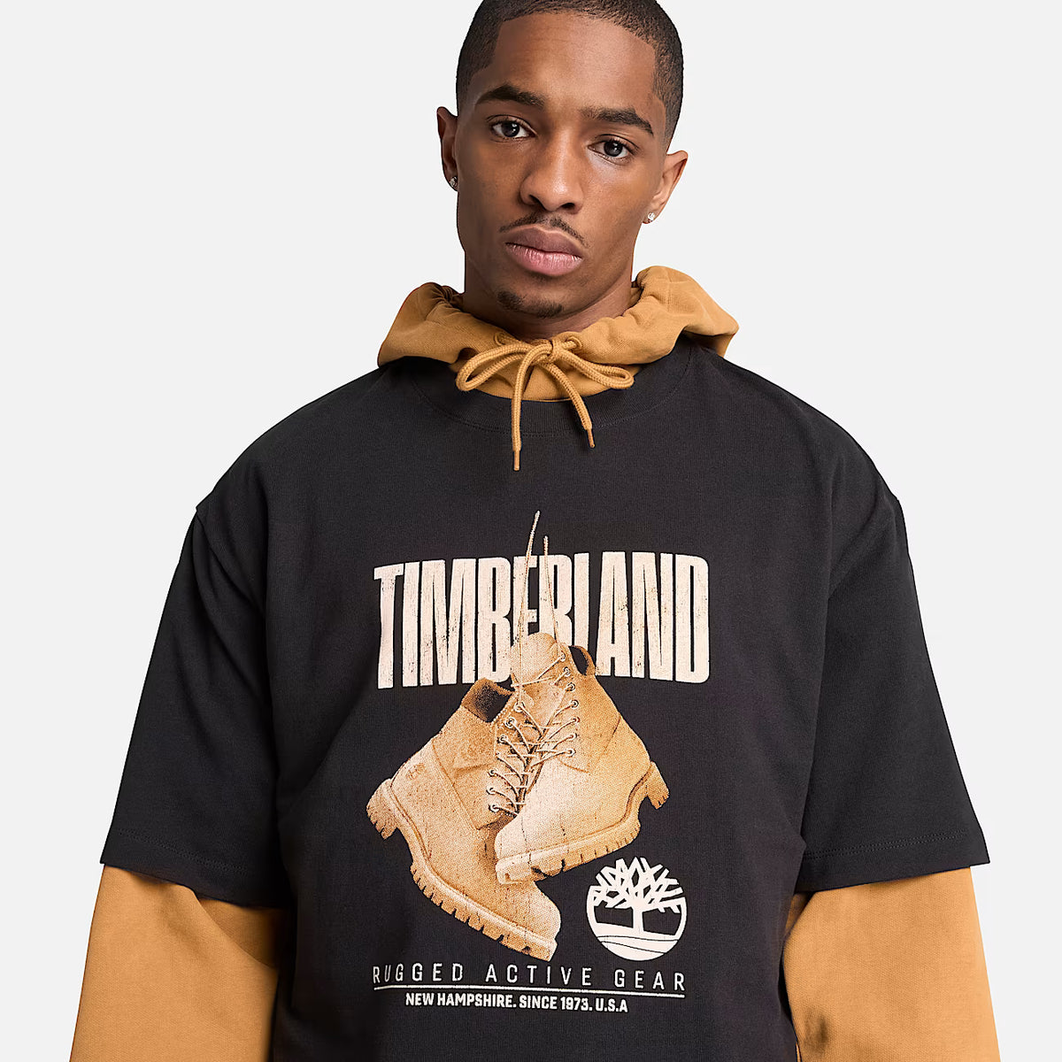 Timberland Rugged Boot Short-Sleeve T-Shirt for Men in Black