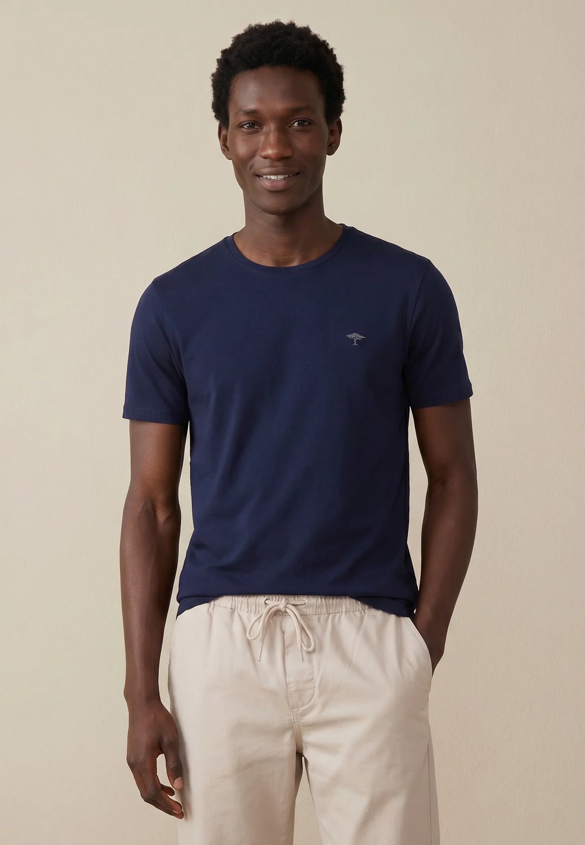 Fynch-Hatton Crew Neck T-shirt in Navy SNOS1500