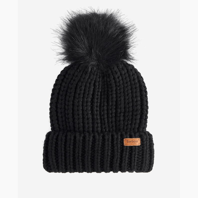 Barbour Saltburn Beanie &amp; Scarf Gift Set in Pearl &amp; Black