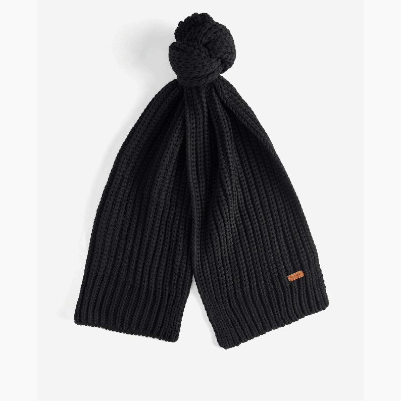 Barbour Saltburn Beanie &amp; Scarf Gift Set in Pearl &amp; Black