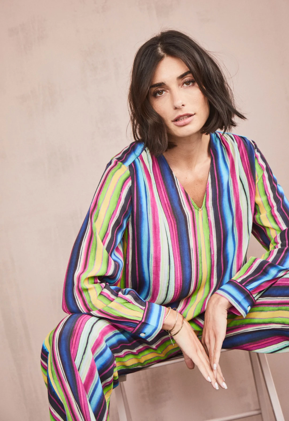 Fynch-Hatton STRIPED V-NECK Blouse 1023