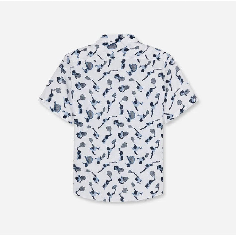 Olymp Short Sleeve Tennis Themed Linen Mix Shirt 4076
