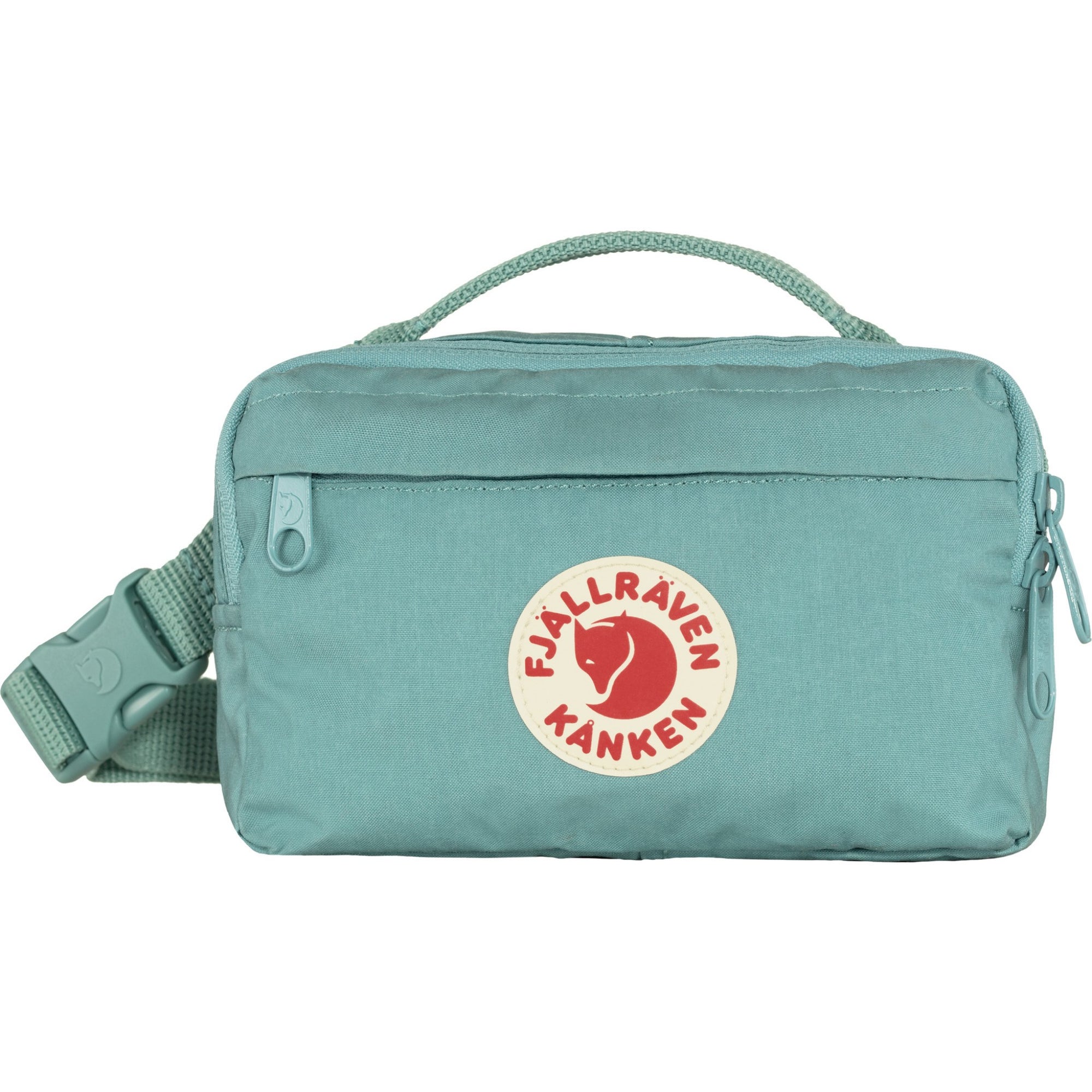 Sky Blue bag with Fjällräven Kånken logo on a white background