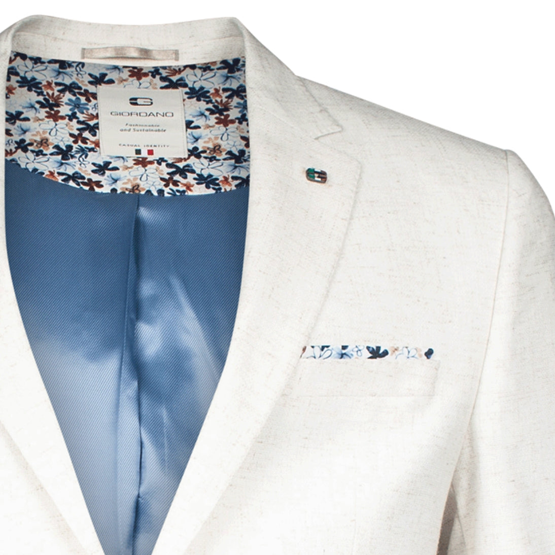 Giordano Linen Mix Blazer in Snow White