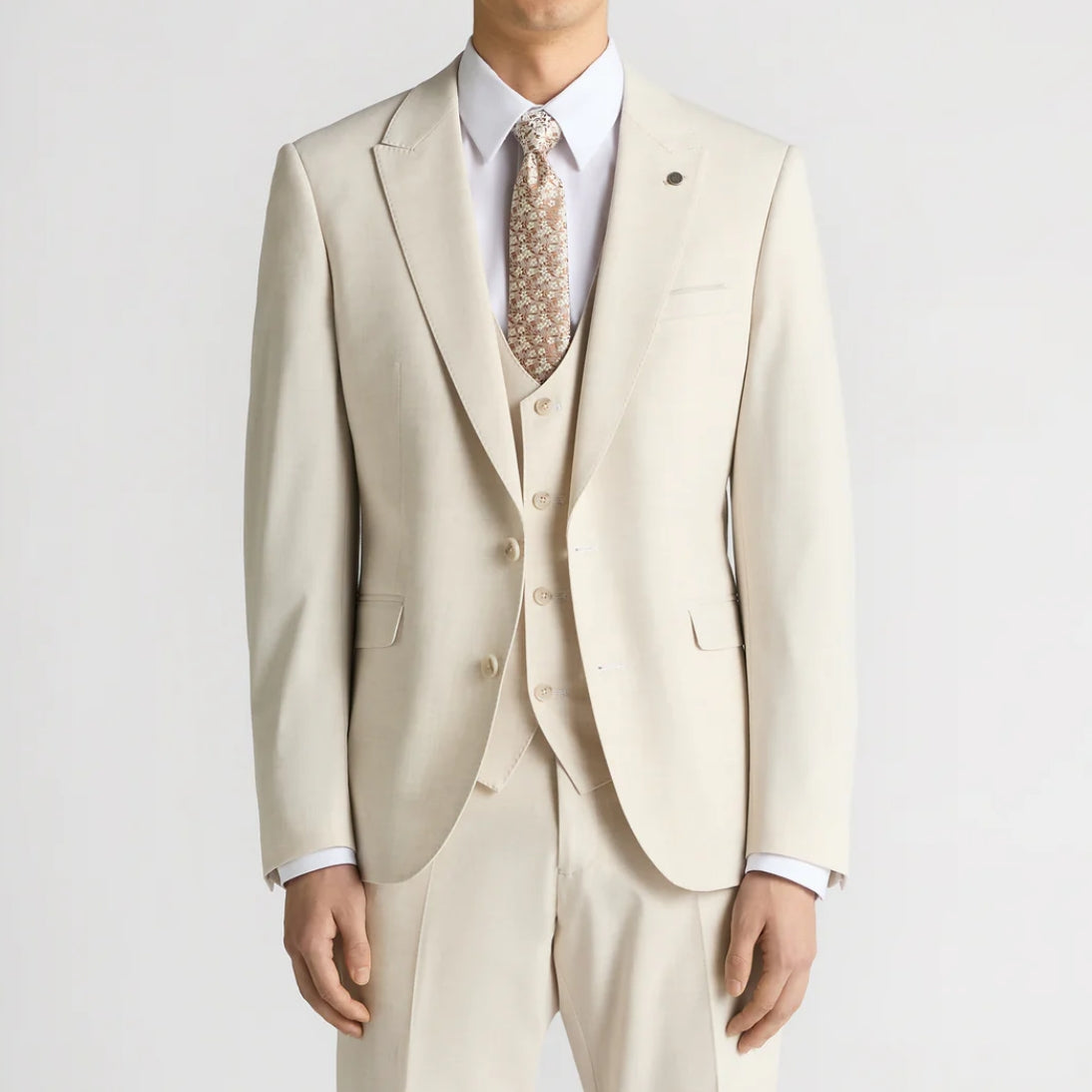 Remus Uomo Massa Slim Fit Stretch Suit Jacket 12703 Stone