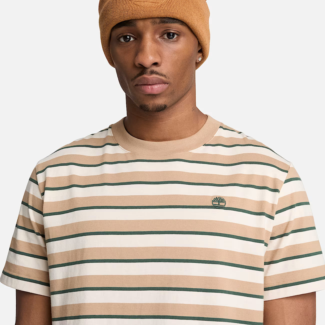 Timberland Stripe Short-Sleeve T-Shirt in Light Brown