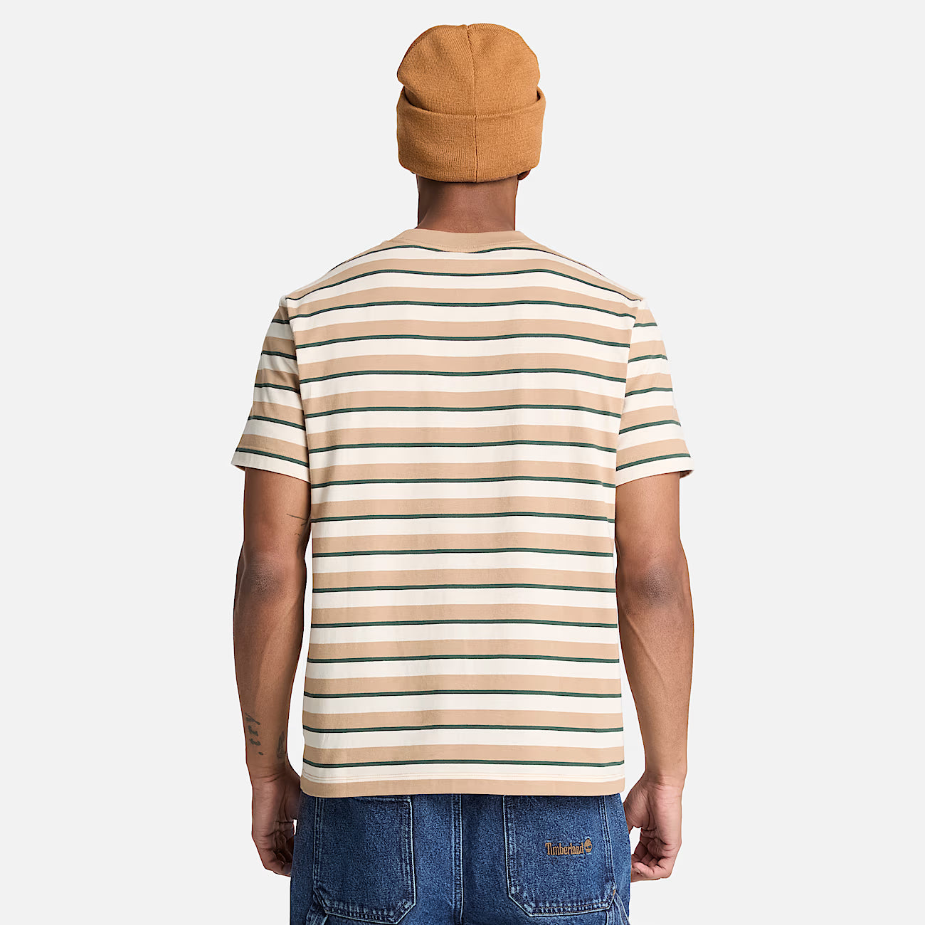 Timberland Stripe Short-Sleeve T-Shirt in Light Brown