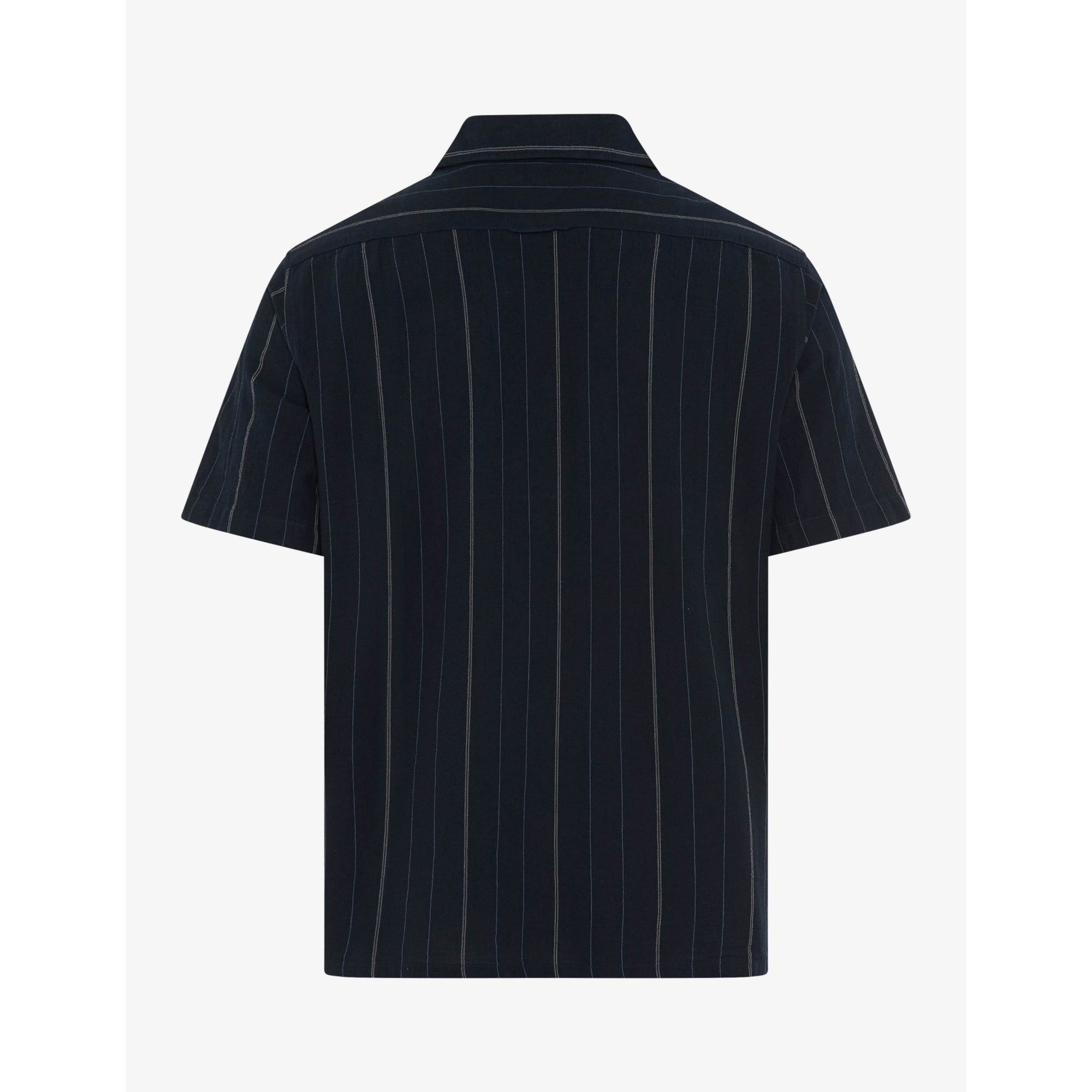 Brax Pure Cotton Short Sleeved Stripe Shirt in Navy 74-0022