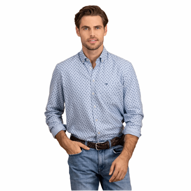 Fynch-Hatton Paisley Button Down Pure Cotton Shirt