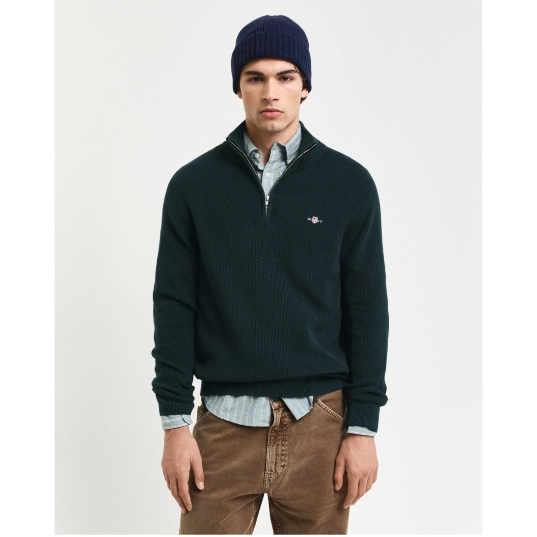 GANT Ribbed Cotton Wool Half-Zip Sweater 8050212 2 Colours