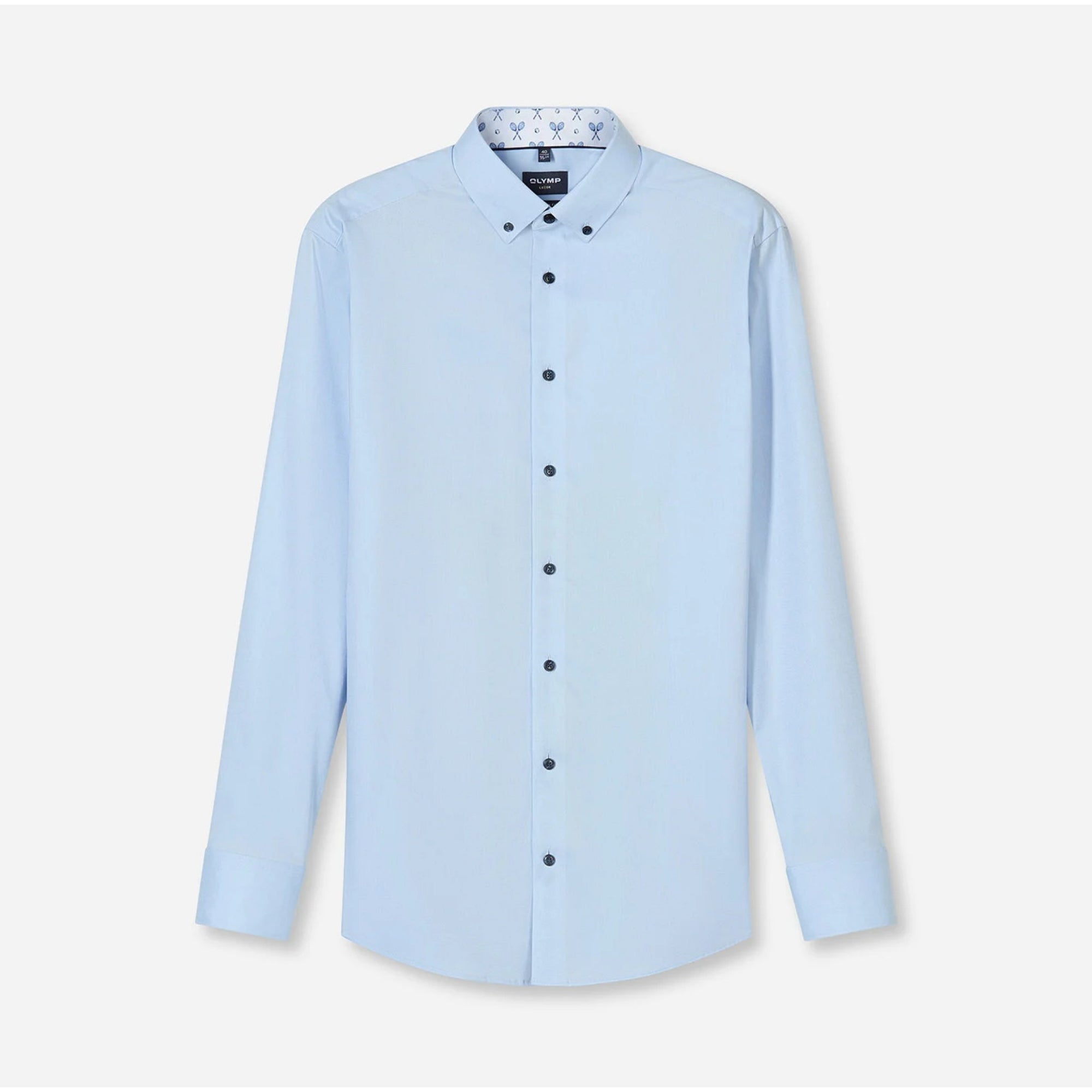 Light blue dress shirt on a white background
