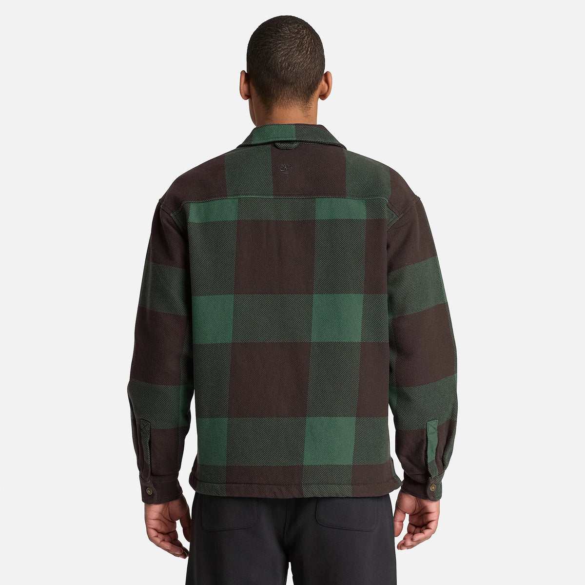 Timberland Fleece-Lined Checkered Overshirt for Men in Dark Brown