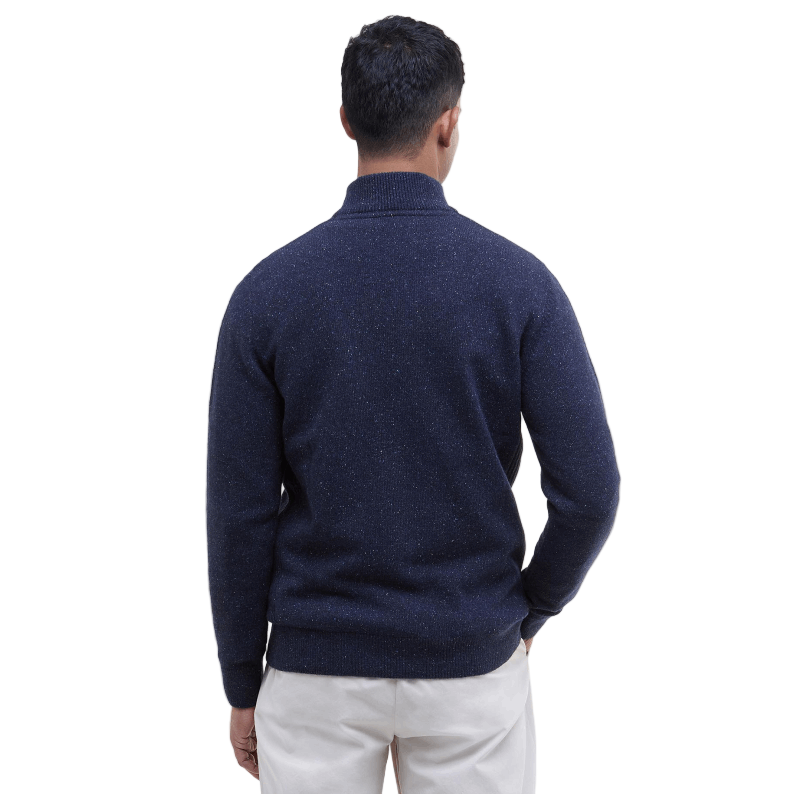 Barbour Essential Tisbury Half-Zip Jumper in Navy - Back